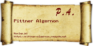 Pittner Algernon névjegykártya